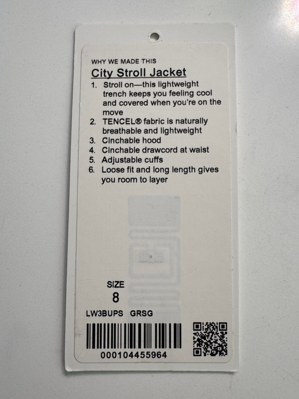 NWT Lululemon City Stroll Jacket *8* - Picture 9 of 10